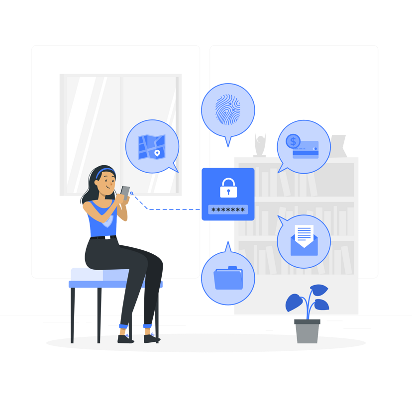 Tech illustration showing digital communication