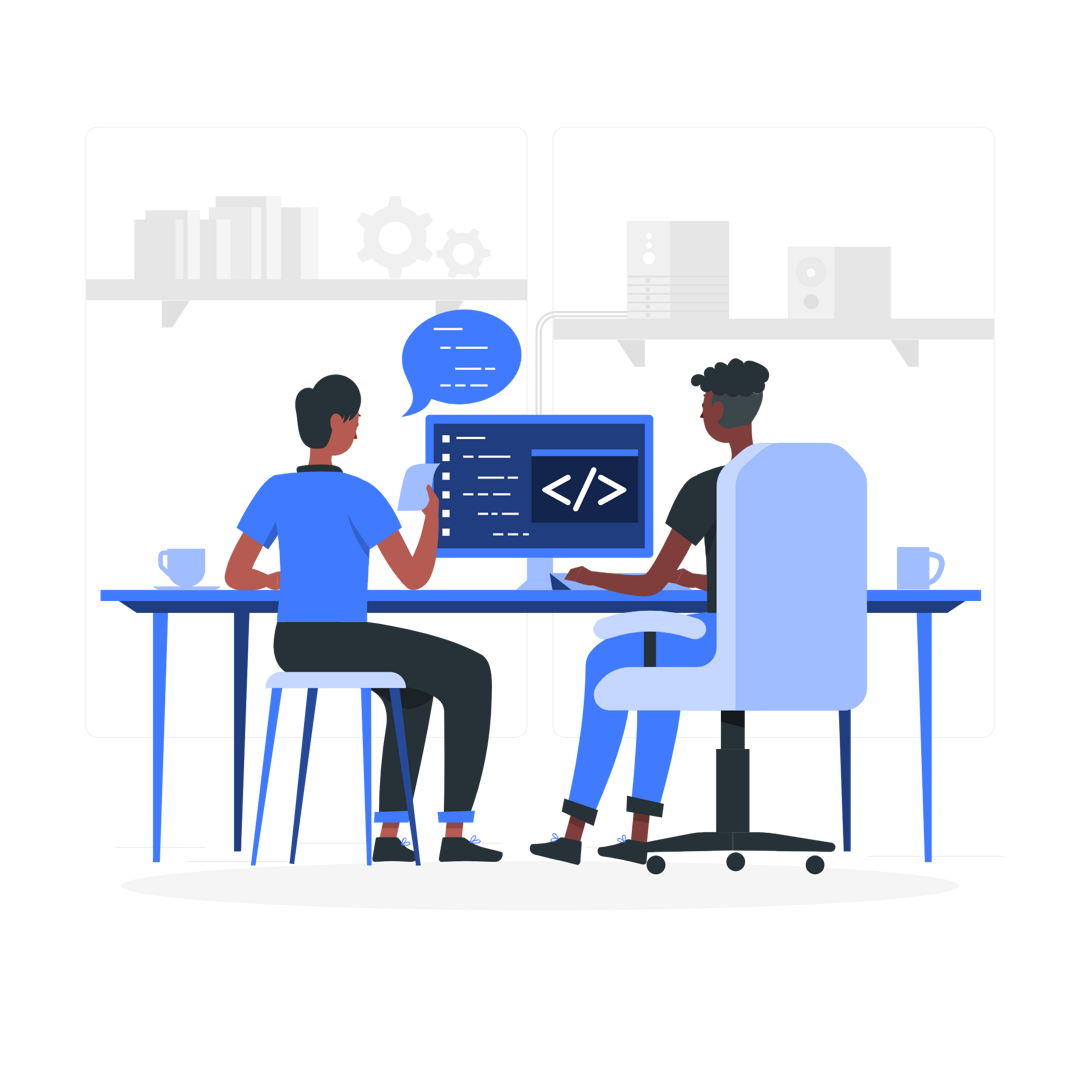 Developers collaborating illustration